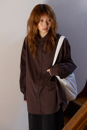 [KAPPY DESIGN] STANDARD COTTON SHIRT (BROWN)