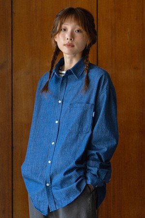 [KAPPY DESIGN] RELAXED CHAMBRAY SHIRT (BLUE)