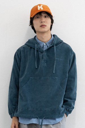 [KAPPY DESIGN] PIGMENT CORDUROY ANORAK (BLUE GREEN)
