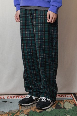 [KAPPY DESIGN] FLEECE CHECK STRING PANTS (GREEN)