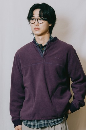 [KAPPY DESIGN] FLEECE WAFFLE BUTTON ANORAK (PURPLE)