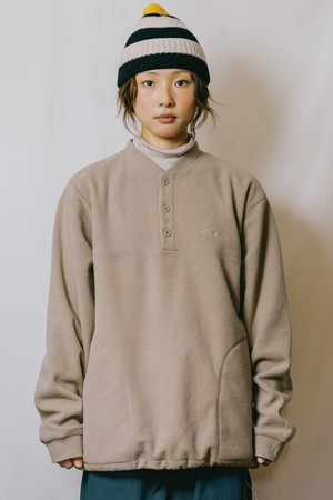 [KAPPY DESIGN] FLEECE WAFFLE BUTTON ANORAK (BEIGE)