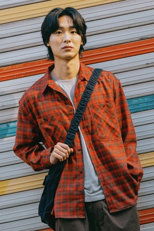 [KAPPY DESIGN] TWO POCKET FLANNEL CHECK SHIRT (RED)