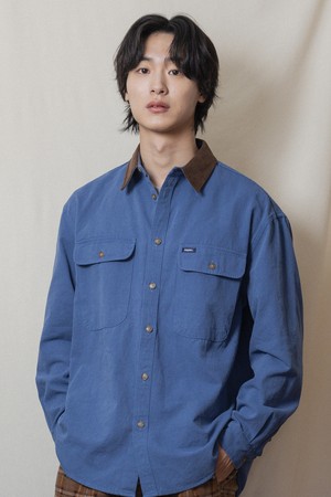 [KAPPY DESIGN] CANVAS WORK SHIRT JACKET (BLUE)