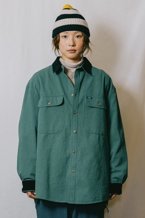 [KAPPY DESIGN] CANVAS WORK SHIRT JACKET (GREEN)