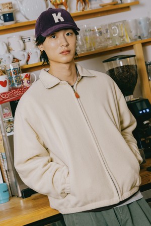 [KAPPY DESIGN] FLEECE BOMBER JACKET (CREAM)
