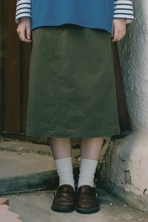 [KAPPY DESIGN] COTTON FATIGUE SKIRT (KHAKI)