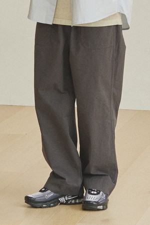 [KAPPY DESIGN] ONE TUCK WIDE FATIGUE PANTS (CHARCOAL)