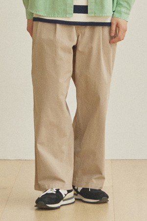 [KAPPY DESIGN] TWO TUCK WIDE PANTS (BEIGE)