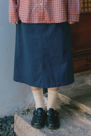 [KAPPY DESIGN] COTTON FATIGUE SKIRT (BLUE)