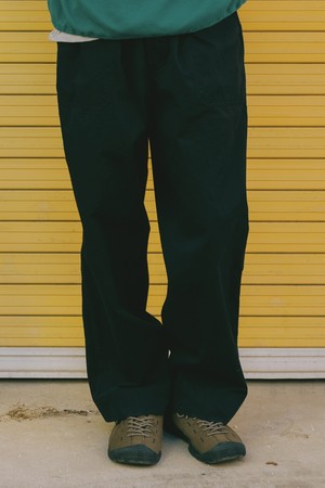 [KAPPY DESIGN] ONE TUCK WIDE FATIGUE PANTS (BLACK)