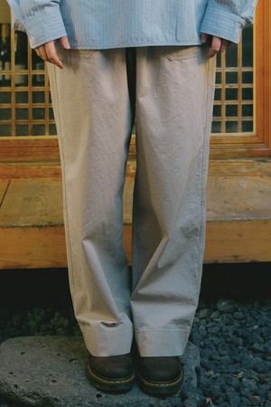 [KAPPY DESIGN] ONE TUCK WIDE FATIGUE PANTS (BEIGE)