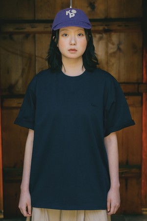 [KAPPY DESIGN] BASIC COTTON HALF T-SHIRT (NAVY)