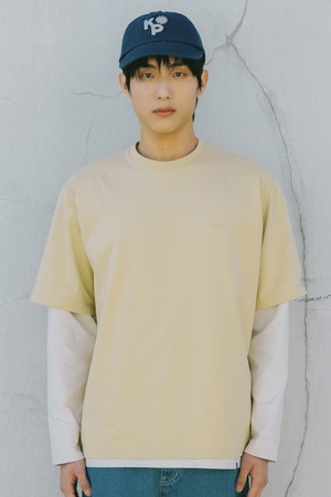 [KAPPY DESIGN] BASIC COTTON HALF T-SHIRT (YELLOW)