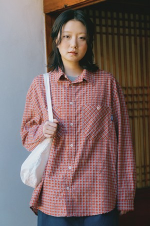 [KAPPY DESIGN] VINTAGE POCKET CHECK SHIRT (RED)