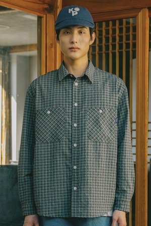 [KAPPY DESIGN] VINTAGE POCKET CHECK SHIRT (GREEN)