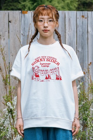 [KAPPY DESIGN] SUNNY LAUNDRY HALF SWEATSHIRT (WHITE)