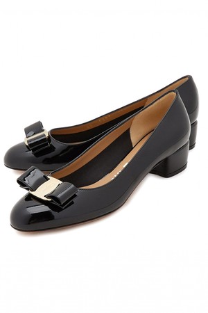페라가모 바라 보우 CARLA 70 7CM NERO 0574563 여자 펌프스