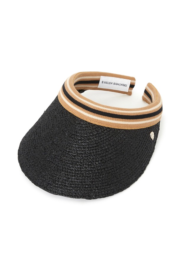 HELEN KAMINSKI - 모자 - 헬렌카민스키 비앙카 여성 바이저 HAT50265 CHARCOAL BLACK STRIPE