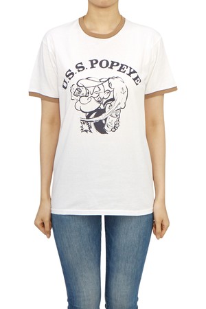 와일드동키 여성 반팔티셔츠 T POPEYE LIGHT WASHED WHITE NAVY W