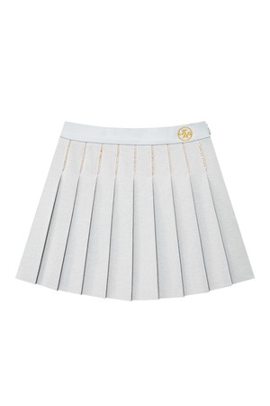 UTAA Gilt Slogan Washed Denim Pleats Skirt  (UE3SKF443)_NOCOLOR-a