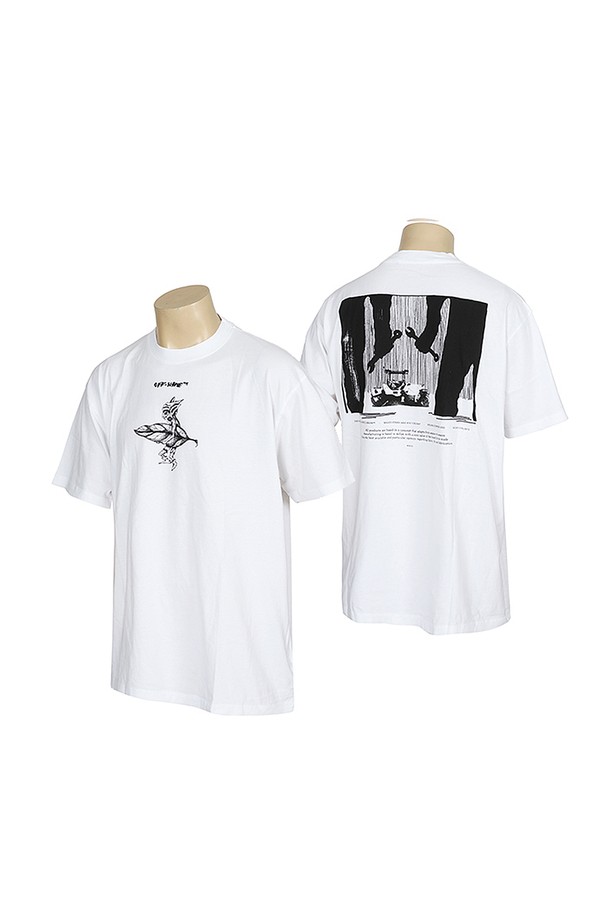 OFF-WHITE - 반팔티셔츠 - 오프화이트 반팔티셔츠 OMAA038R21JER0120110 쉐도우 오버 S/S