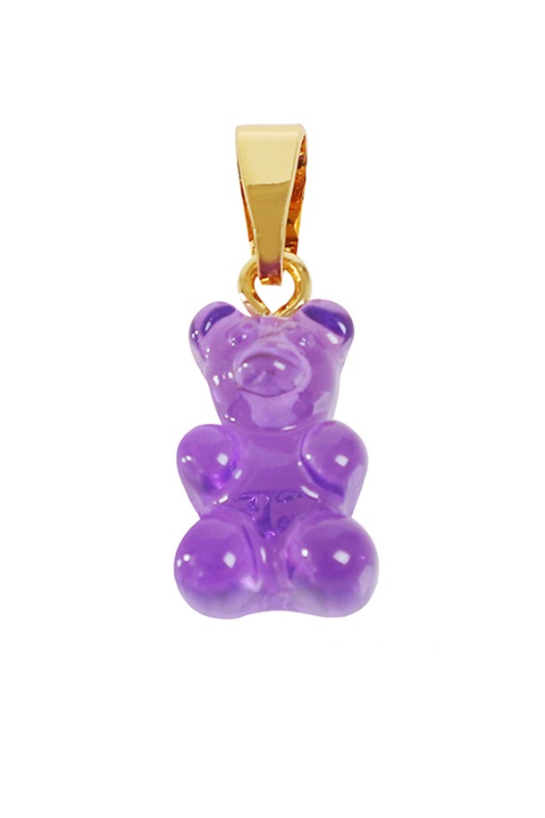 CRYSTAL HAZE - 목걸이 - 크리스탈 헤이즈 펜던트 Classic Notalgia Bear Pendant - Plum (CCT-Plum)