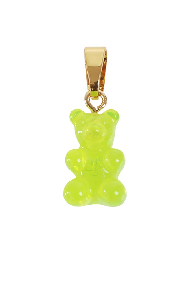 CRYSTAL HAZE - 목걸이 - 크리스탈 헤이즈 펜던트 Classic Notalgia Bear Pendant - Lime (CCT-Lime)