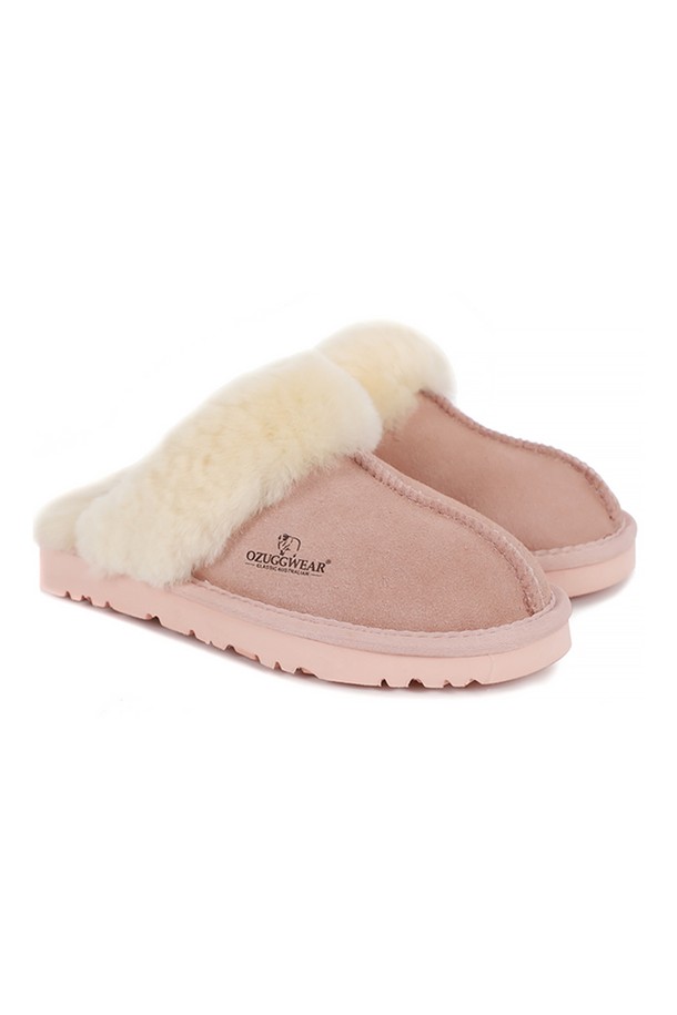 OZWEAR - 샌들/뮬/슬리퍼 - 오즈어그웨어 UGG 양털 슬리퍼 스커페트 (OUW110-PINK)