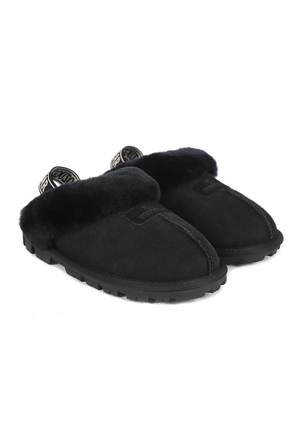 OZWEAR - 샌들/뮬/슬리퍼 - 오즈어그웨어 양털 슬리퍼 UGG 코케트 백스트랩 (OUW111EB-BLACK)