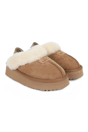 오즈어그웨어 양털 슬리퍼 UGG 코케트 백스트랩 플랫폼 (OUW111PEB-CHESTNUT)