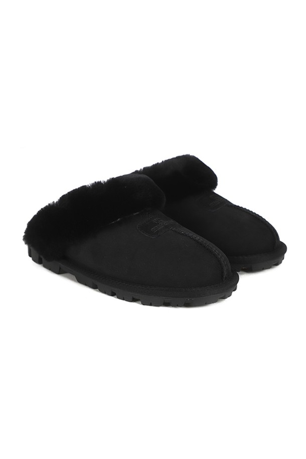 OZWEAR - 샌들 - 오즈어그웨어 UGG 양털 슬리퍼 코케트 (OUW111-BLACK)