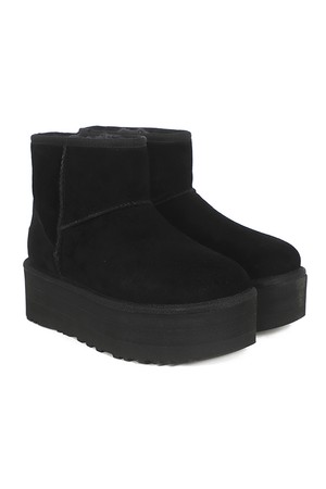 어그 UGG 여성 클래식 미니 플랫폼 양털 부츠 블랙 (1134991-BLK)