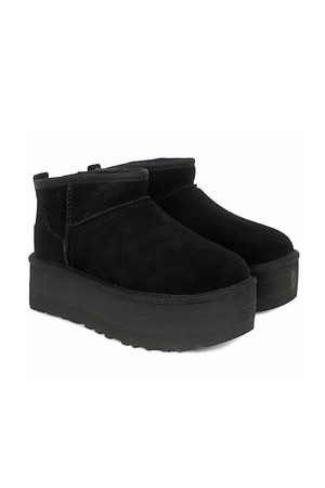 어그 UGG 여성 양털 부츠 클래식 울트라 미니 플랫폼 부츠 블랙 (1135092-BLK)