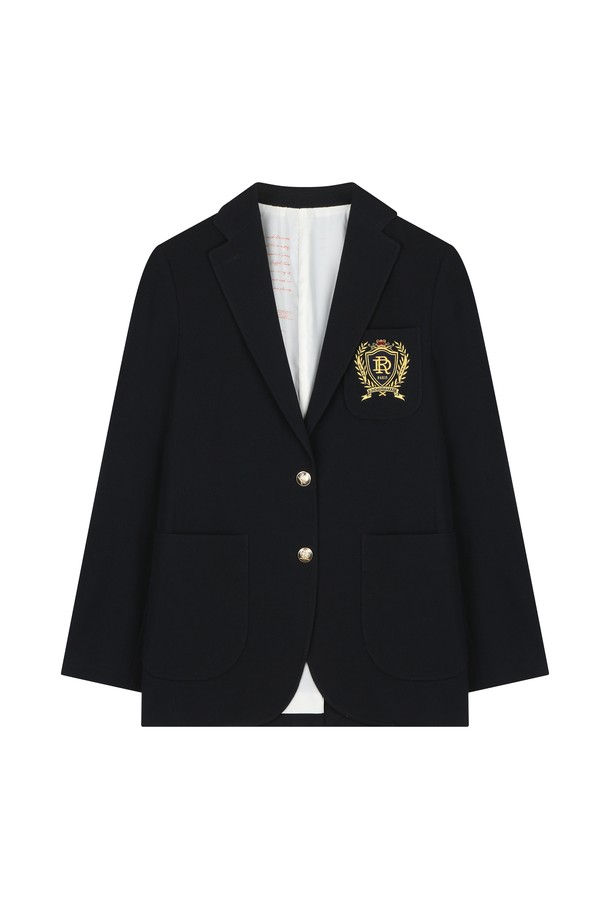 [남성/여성] 클래식 엠블럼 싱글 블레이저 자켓은 네이비 컬러의 레귤러 핏으로, 봄/가을 시즌에 포멀 및 일상 착용 모두 가능한 아우터입니다. 폴리에스테르, 레이온, 스판덱스 혼방 소재에 싱글 버튼 여밈 방식, 테일러드 칼라, 골드 버튼 디테일, 브랜드 자수, 소매 및 백슬릿 디테일로 클래식한 무드를 더했습니다. 오피스룩, 비즈니스 캐주얼, 모임룩 등 다양한 TPO에 활용할 수 있으며, 안감 처리가 되어 있습니다.
