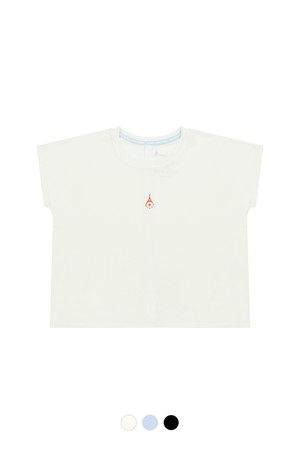 [여성] 메인심볼 백 슬릿 티셔츠 (아이보리)