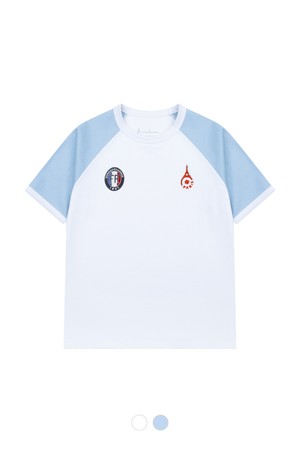 [여성] 메인심볼 빈티지 자수 로고 링거티셔츠 (화이트)