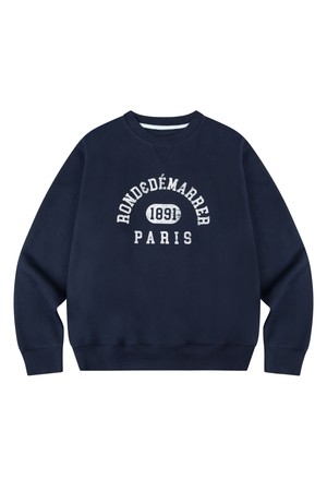 [남녀공용] PARIS 1891 컬리지 그래픽 맨투맨 (네이비)