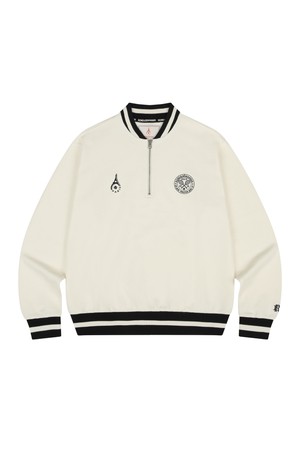 [남녀공용] PARIS 레터링 하프집업 스웻셔츠