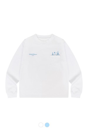 [남녀공용] PARIS 포켓 심볼 롱 슬리브_WHITE-a