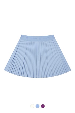 [여성] 스카이블루 와이드밴드 플리츠 스커트_BLUE-a