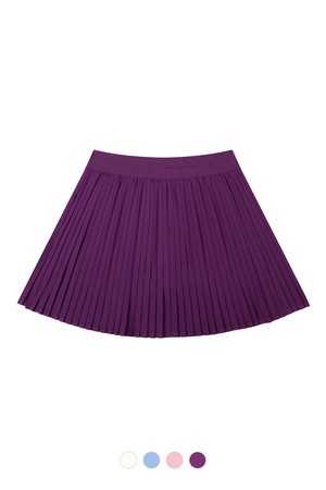 [여성] 퍼플 와이드밴드 플리츠 스커트