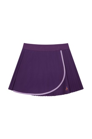 [여성] 퍼플 컬러라인 랩 플리츠 스커트_PURPLE-a