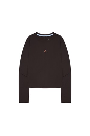 [여성] 베이직 슬림핏 스판 골지 티셔츠_BROWN-a