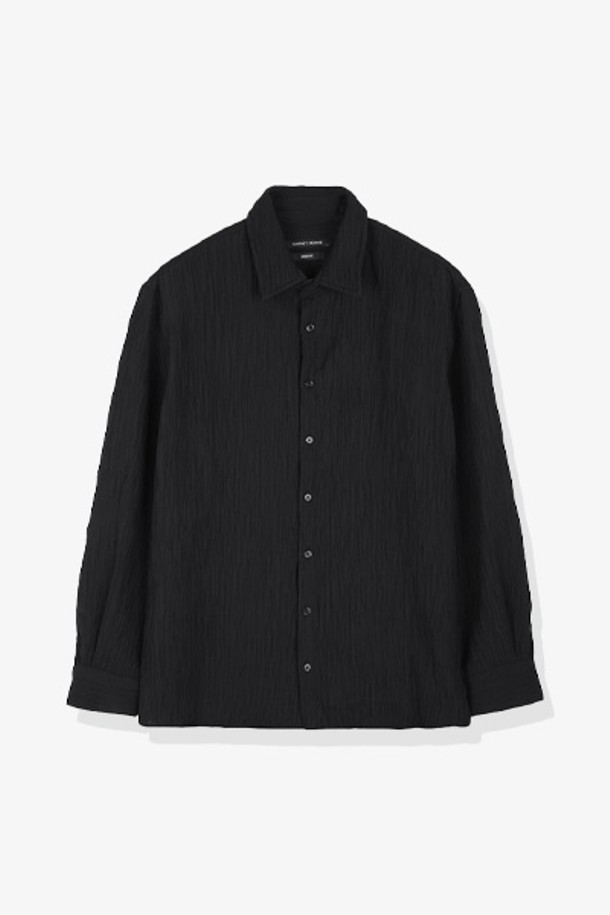 Garnet homme - 긴팔셔츠 - GAW31125 블랙 오버핏 솔리드 셔츠