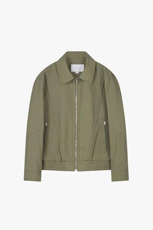 LJW22234 라이트 카키 세미오버핏 바이커 점퍼