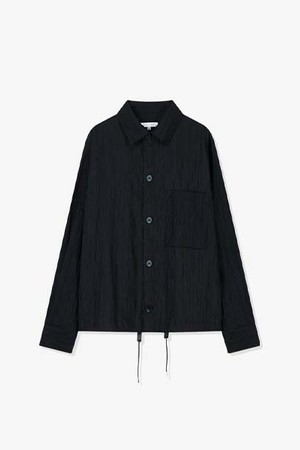 LJW32291 블랙 오버핏 크리즈 드로스트링 셔켓