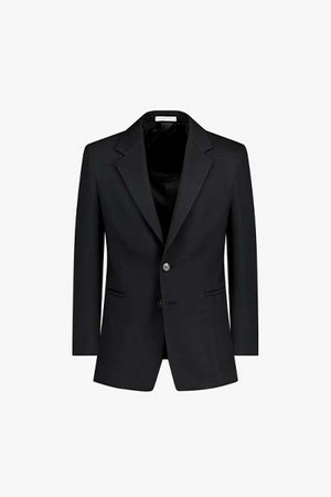 LJW24202 블랙 릴렉스핏 트윌 싱글 자켓