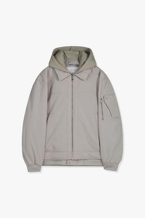 LJW22202 아이보리 세미오버핏 후드탈착 점퍼