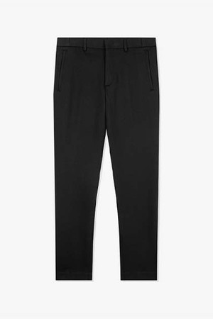 LJW23282 블랙 세미 슬림핏 사이드 밴딩 팬츠